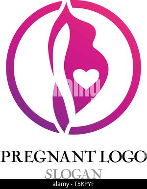 Logo in gravidanza modello icona vettore illustration design Illustrazione Vettoriale