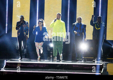 Inglewood, CA. Xxv Aprile, 2019. Pentatonix esegue a noi giorno California al Forum il 25 aprile 2019 in Inglewood CA. Credito: Cra Sh/spazio di immagine/media/punzone Alamy Live News Foto Stock