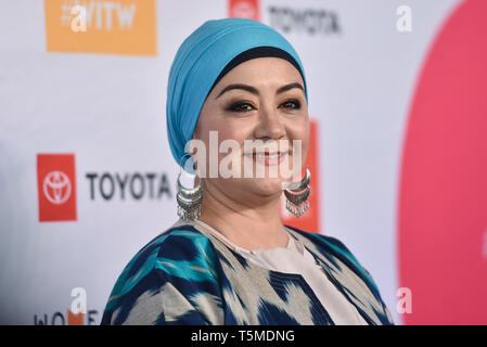 Decima edizione Donne nel Vertice mondiale, arrivi, New York, Stati Uniti d'America - 10 Apr 2019 - Gulchehra Hoja Foto Stock