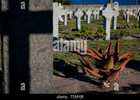 Il cimitero militare per la guerra del Commonwealth morti in Glencairn, vicino alla South African base navale di Simons Town sulla Penisola del Capo Foto Stock