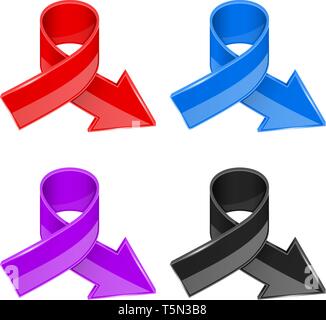 Legate le frecce. Serie di vari colori Illustrazione Vettoriale