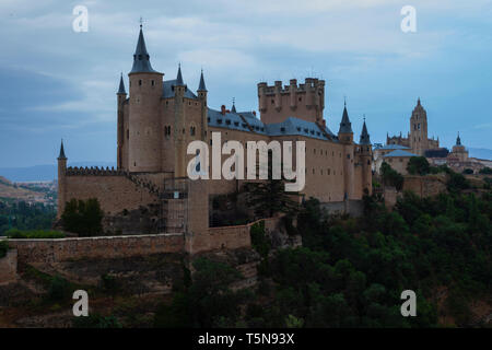 Castello di El Alcazar. Segovia, provincia di Castilla y Leon. Spagna Foto Stock