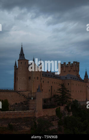 Castello di El Alcazar. Segovia, provincia di Castilla y Leon. Spagna Foto Stock