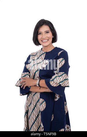 Asian donna di mezza età isolato Foto Stock