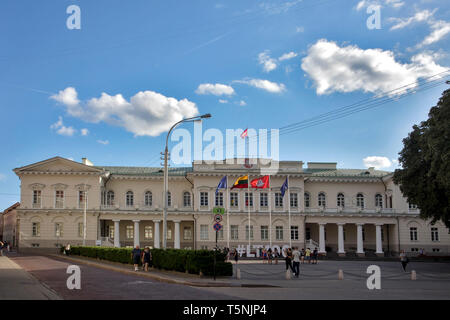 Il Palazzo presidenziale (Lituano: Prezidentura), situato nella città vecchia di Vilnius, è il funzionario ufficio ed eventuale residenza ufficiale del Presidente o Foto Stock