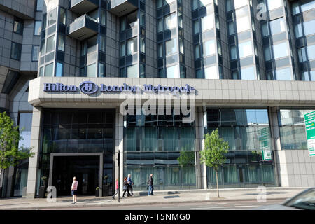 Una vista generale di Hilton London Metropole hotel a Edgware Road, Londra centrale Foto Stock