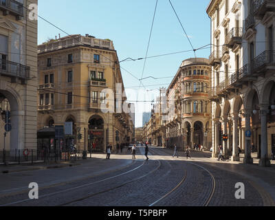 Torino, Italia - CIRCA NEL MARZO 2019: vista del centro della città Foto Stock