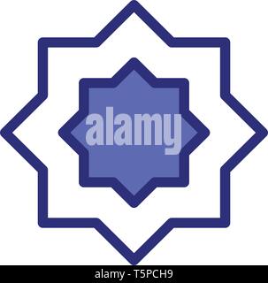 Il Ramadan ornamento arte icone piana. Corsa modificabile e colore. Illustrazione Vettoriale