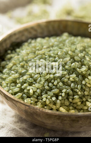 Materie organiche di bambù verde il riso in una ciotola Foto Stock