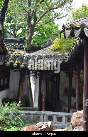 Cortile di una vecchia casa di Suzhou, Cina Foto Stock