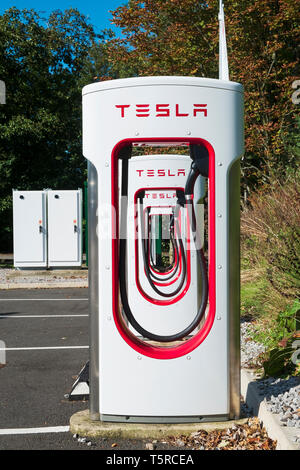 Tesla stazione di carica Foto Stock