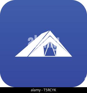 Tenda icona blu digitale Illustrazione Vettoriale