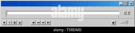 Vecchio multi media player bar mockup per applicazioni mobili, i siti e i servizi video Illustrazione Vettoriale