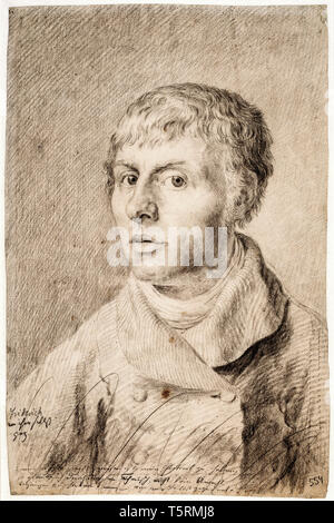 Caspar David Friedrich (1774-1840), autoritratto, disegno 1800 Foto Stock