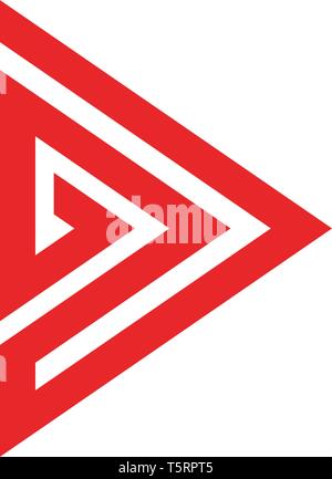 Logo della piramide e Business simbolo astratto del modello di progettazione Illustrazione Vettoriale