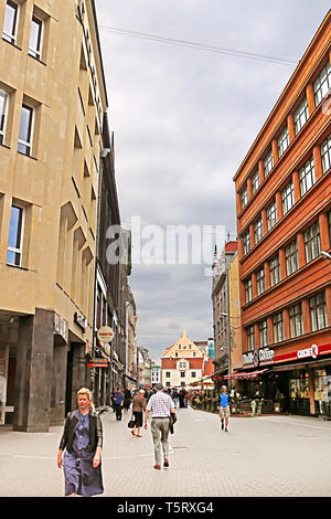 RIGA, Lettonia - 28 agosto 2018: Vista di Kalku Street Foto Stock