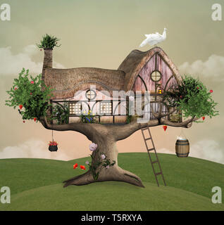 Surreale country house in estate Foto Stock