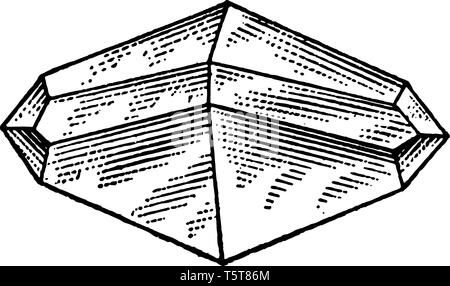 Un ottaedro destra diagramma con una base rombica o doppia quattro facciate piramide. Si tratta di un poliedro con otto facce. È la principale forma di isometrico Illustrazione Vettoriale