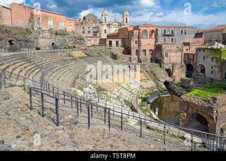 Catania - il Teatro Romano. Foto Stock