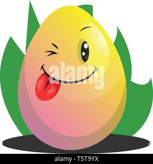 Uovo di Pasqua winking e sorridente illustrazione vettore web su sfondo bianco Illustrazione Vettoriale