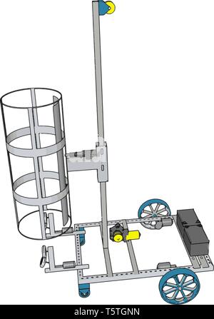 Cestello di semplice costruzione di sollevamento veicolo illustrazione vettoriale su sfondo bianco Illustrazione Vettoriale