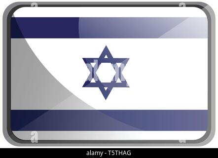 Illustrazione di vettore di bandiera di Israele su sfondo bianco. Illustrazione Vettoriale