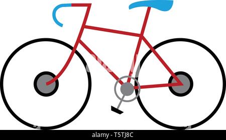 Bicicletta con sede blu o vettore di Illustrazione a colori Illustrazione Vettoriale
