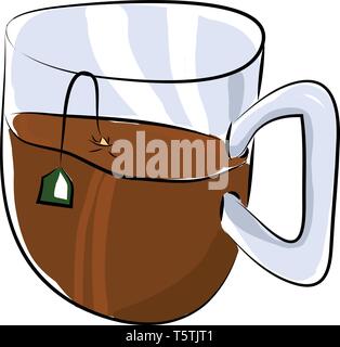 Un half-filled tazza da tè o vettore di Illustrazione a colori Illustrazione Vettoriale