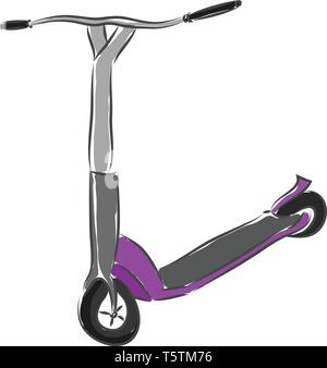 Grigio e viola scooter illustrazione vettoriale su sfondo bianco Illustrazione Vettoriale