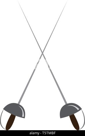 Attraversata la scherma spade illustrazione vettoriale su sfondo bianco Illustrazione Vettoriale