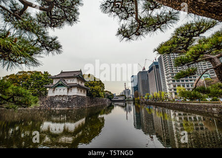 Il Mogallo intorno al Palazzo Imperiale di Tokyo Foto Stock