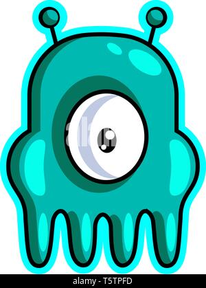 Uno eyed monster gioco illustrazione vettore su sfondo bianco Illustrazione Vettoriale
