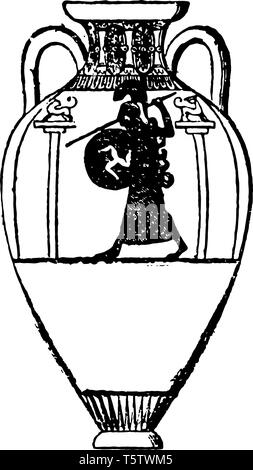 Anfora sono vasi con collo stretto e due maniglie utilizzate dagli antichi greci per il trasporto di olio o di vino utilizzato in grandi numeri per il trasporto e la stor Illustrazione Vettoriale