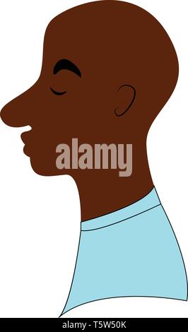Faccina triste uomo calvo o vettore di Illustrazione a colori Illustrazione Vettoriale