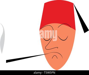 L'uomo con il cappello tradizionale o vettore di Illustrazione a colori Illustrazione Vettoriale