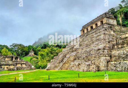 Tempio delle iscrizioni a Palenque in Messico Foto Stock