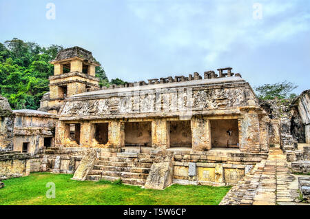 Il palazzo al Maya sito archeologico di Palenque, Messico