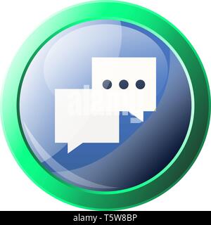 La chat di Facebook round icona vettore illustrazione su sfondo bianco Illustrazione Vettoriale