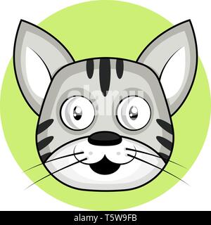 Cartoon gatto bianco illustrazione vettoriale su sfondo bianco Illustrazione Vettoriale