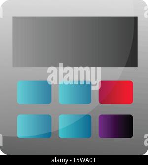 Semplice illustrazione vettoriale su uno sfondo bianco di una calcolatrice Illustrazione Vettoriale