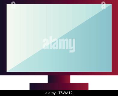 Viola e blu monitor desktop illustrazione vettoriale su sfondo bianco Illustrazione Vettoriale