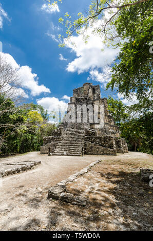 La città maya di Muyil, situato in Quintana Roo, Messico Foto Stock