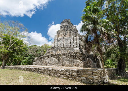 La città maya di Muyil, situato in Quintana Roo, Messico Foto Stock