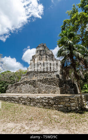 La città maya di Muyil, situato in Quintana Roo, Messico Foto Stock