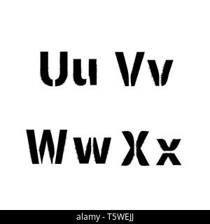Militari font stencil, lettere latine con numeri isolati su bianco Immagine  e Vettoriale - Alamy