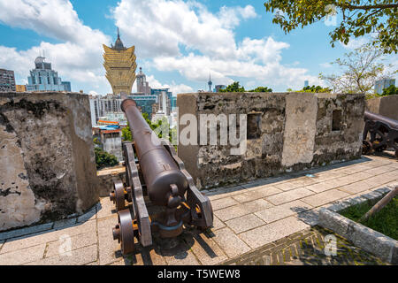 Macao, Cina - Città vista dal Monte de Forte sito storico Foto Stock