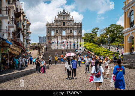 Macao, Cina - Rovine di San Paolo Foto Stock