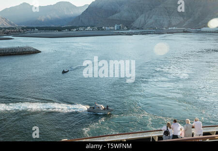 Khasab Fort in Khasab sulla penisola di Musandam in Oman Foto Stock