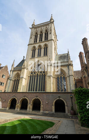 St Johns College Chapel torre dalla Cappella Corte St Johns College di Cambridge 2019 Foto Stock