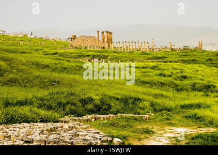 Tempio di Artemide, Jerash sito archeologico, Giordania. Foto Stock